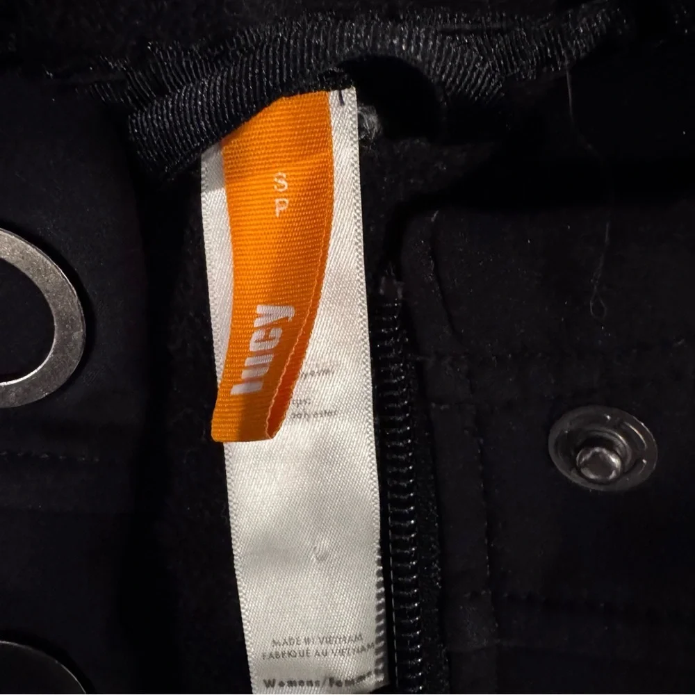 Lucy Black Hooded Softshell Jacket with Orange Brand Tag